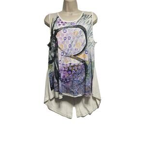 Simply Art‎ By Dolcezza Swing Top Size L Abstract Wearable Art Artsy Unique
